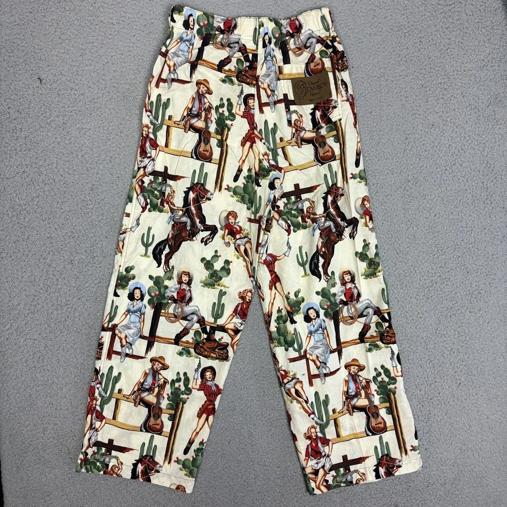 Original Cowboy Pajamas Pants Cream Western Cowgirl‎ Made in Texas